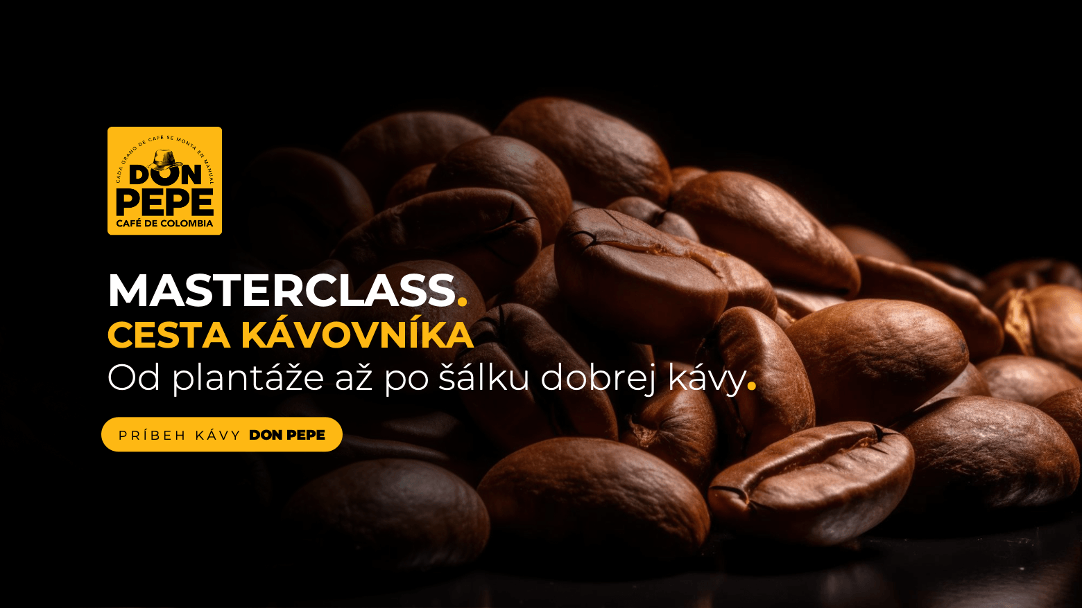 Prezentácia pre Don Pepe – úvodný slajd Masterclass Cesta kávovníka