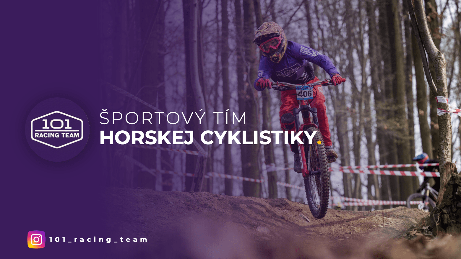 Prezentácia pre 101 Racing Team – úvodný slajd športového tímu horskej cyklistiky
